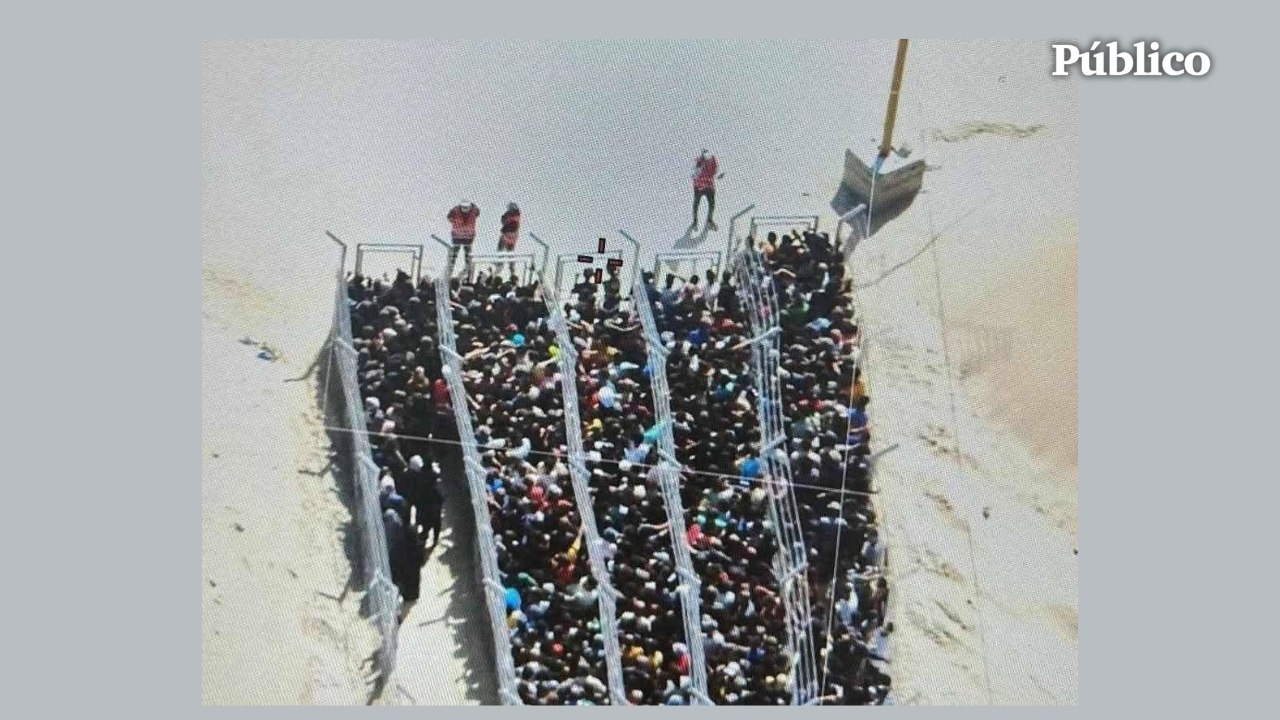 Cientos de palestinos intentan acceder al reparto de ayuda humanitaria entre alambradas y disparos del Ejército israelí