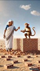 Grandmother and monkey sad story😢