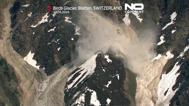 NO COMMENT: El glaciar Birch se desmorona sobre el pueblo suizo de Blatten que ha sido evacuado