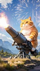 Chubby Cat's Explosive Adventure Funny Animated Cat Video