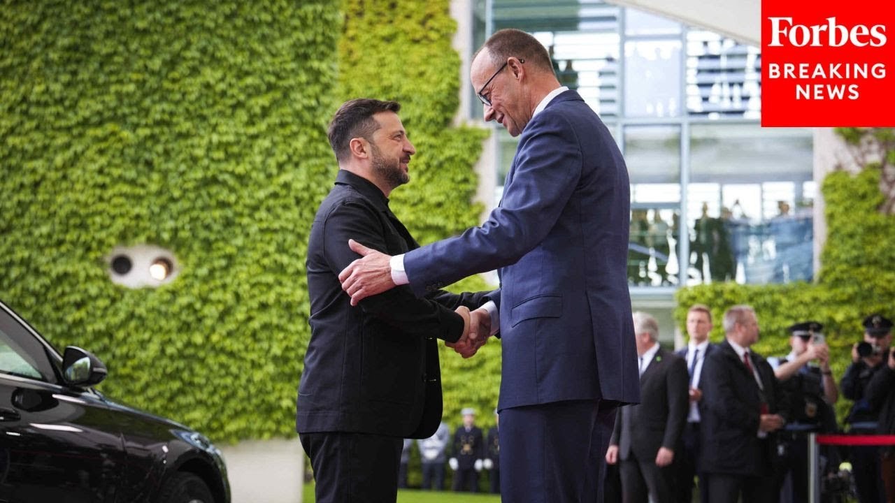 Ukrainian President Volodymyr Zelensky Arrives In Germany And Meets With Chancellor Friedrich Merz