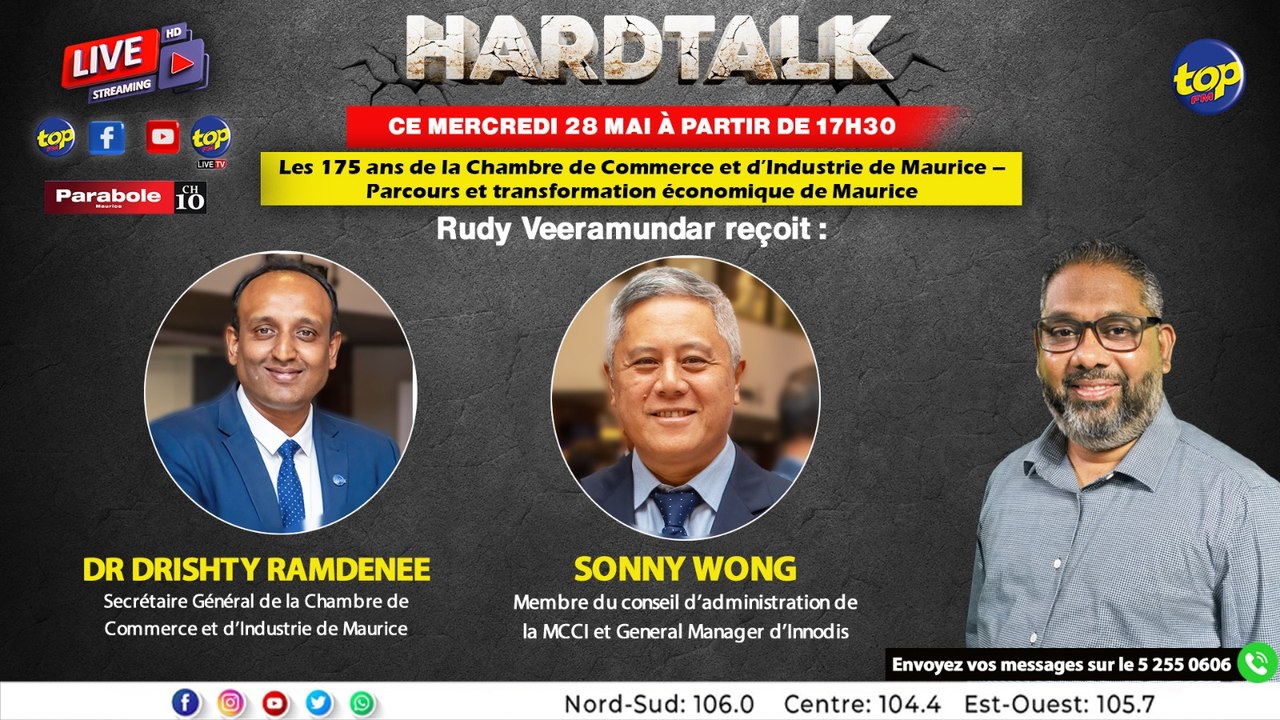 HARDTALK: Les 175 ans de la Chambre de Commerce et d’Industrie de Maurice – Parcours et transformation économique de Maurice