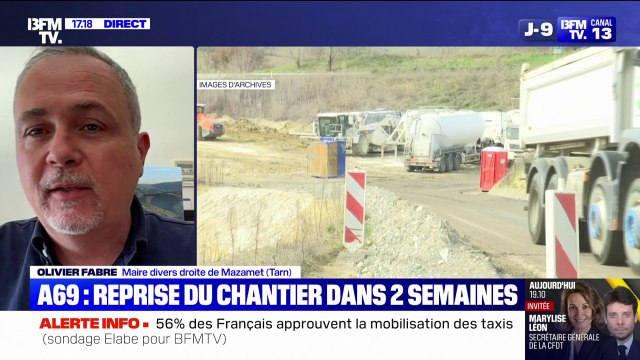 Reprise du chantier de l'A69: C'est une excellente nouvelle affirme Olivier Fabre, le maire de Mazamet
