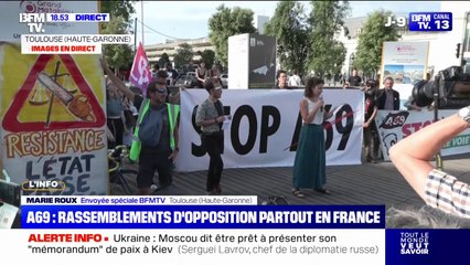 A69: à Toulouse, un rassemblement en cours contre la reprise du chantier