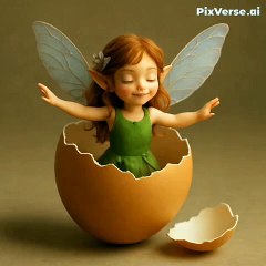 Baby fairy enjoying nature sound