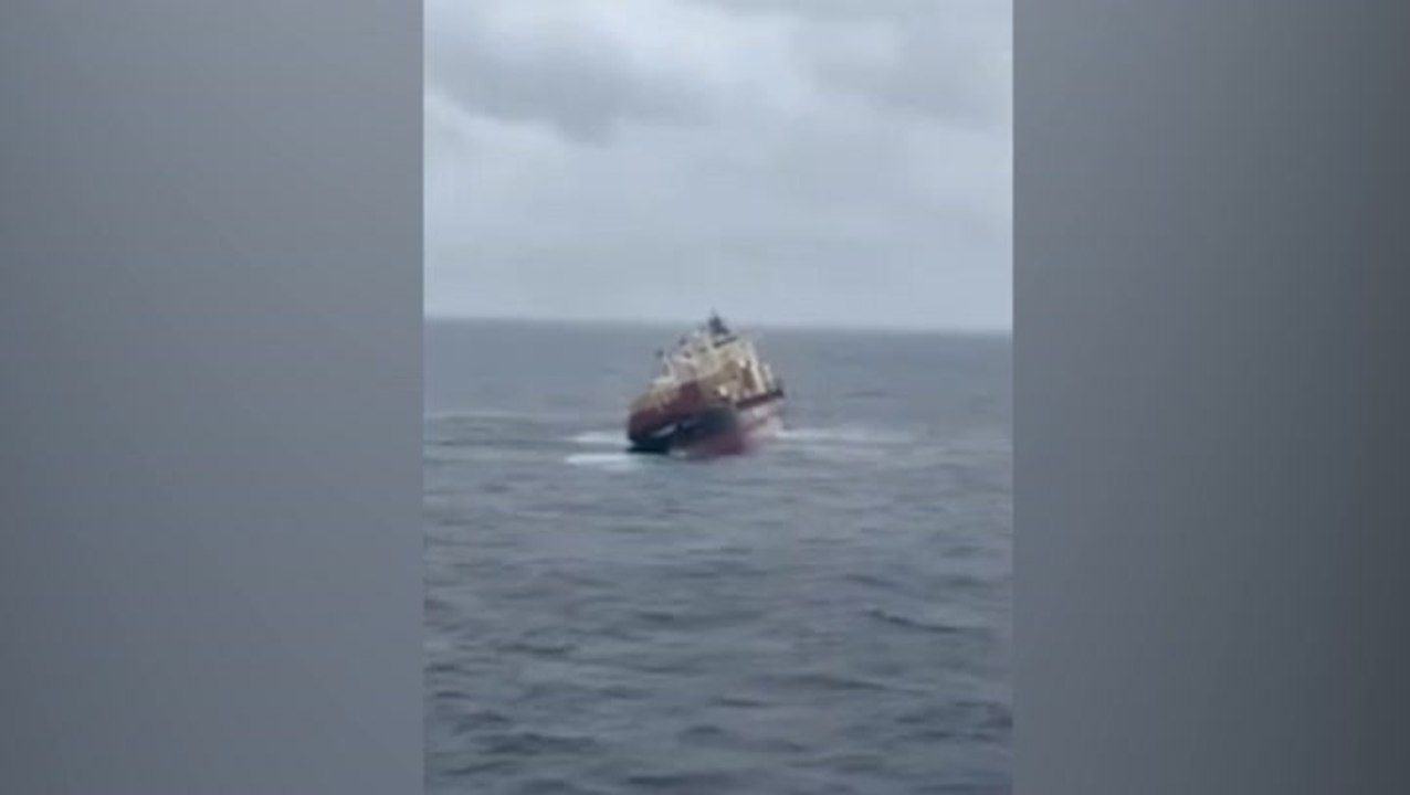 Watch: Cargo ship leaks hazardous material into sea after sinking off Indian coast
