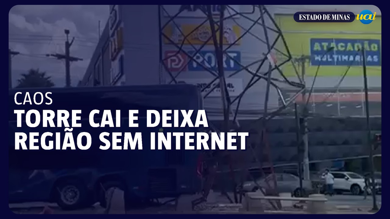Contagem: Ônibus derruba torre e deixa bairros sem sinal