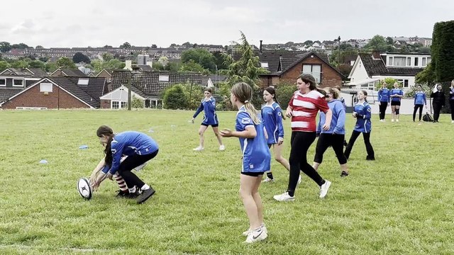 Playing tag rugby at the T1 Rugby Festival at Crediton Rugby Club, video Alan Quick IMG_2411