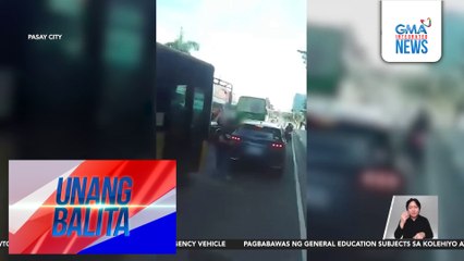 Viral video – Babaeng sakay ng SUV, binasag ang salaming pintuan ng bus na nakagitgitan umano nila | Unang Balita
