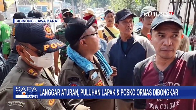 Pembongkaran Lapak & Posko Ormas Nakal di Cibinong, Pemilik-Satpol PP Cekcok!