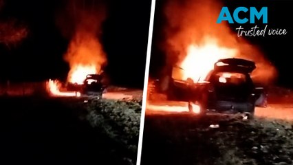 Car explodes in flames during drive back from Leeton