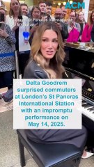 Delta Goodrem surprised London commuters with impromptu live set