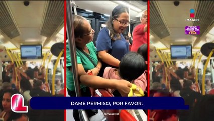 Unas señoras peleaban por un lugar en el Metrobús