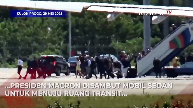 Momen Langka, Pesawat Presiden Prancis Emmanuel Macron Mendarat di Bandara YIA