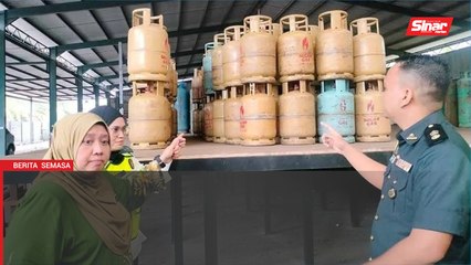 Gudang haram seleweng LPG bersubsidi dalam ladang sawit diserbu