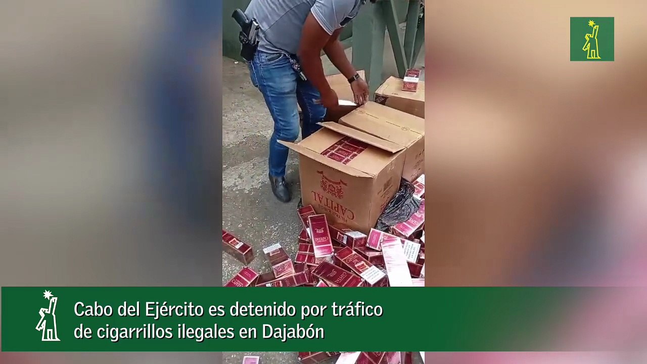 Cabo del Ejército es detenido por tráfico de cigarrillos ilegales en Dajabón