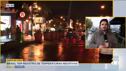 Sul do país registra temperaturas abaixo de 0°C e até neve