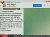 Vpdta. Rodríguez: Venezuela cumple agenda de trabajo en el marco de la Declaración de Cooperación OPEP+