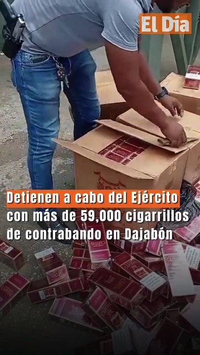 Detienen a cabo del Ejército con más de 59,000 cigarrillos de contrabando en Dajabón