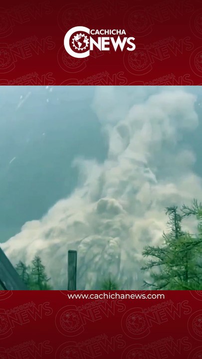 Momento de colapso de glaciar en los Alpes suizos; un pueblo quedó destruido