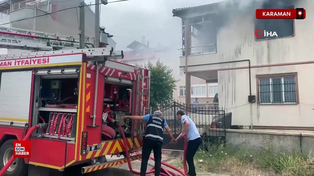 Karaman’da boşandığı eşine öfkelenen adam evini ateşe verdi