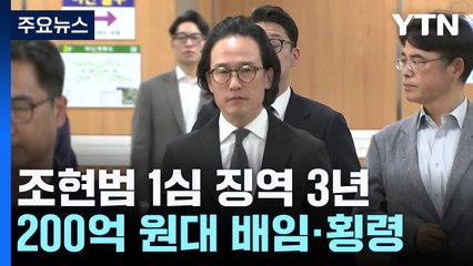 '200억 원대 배임·횡령' 조현범 회장 1심서 징역 3년...법정 구속 / YTN
