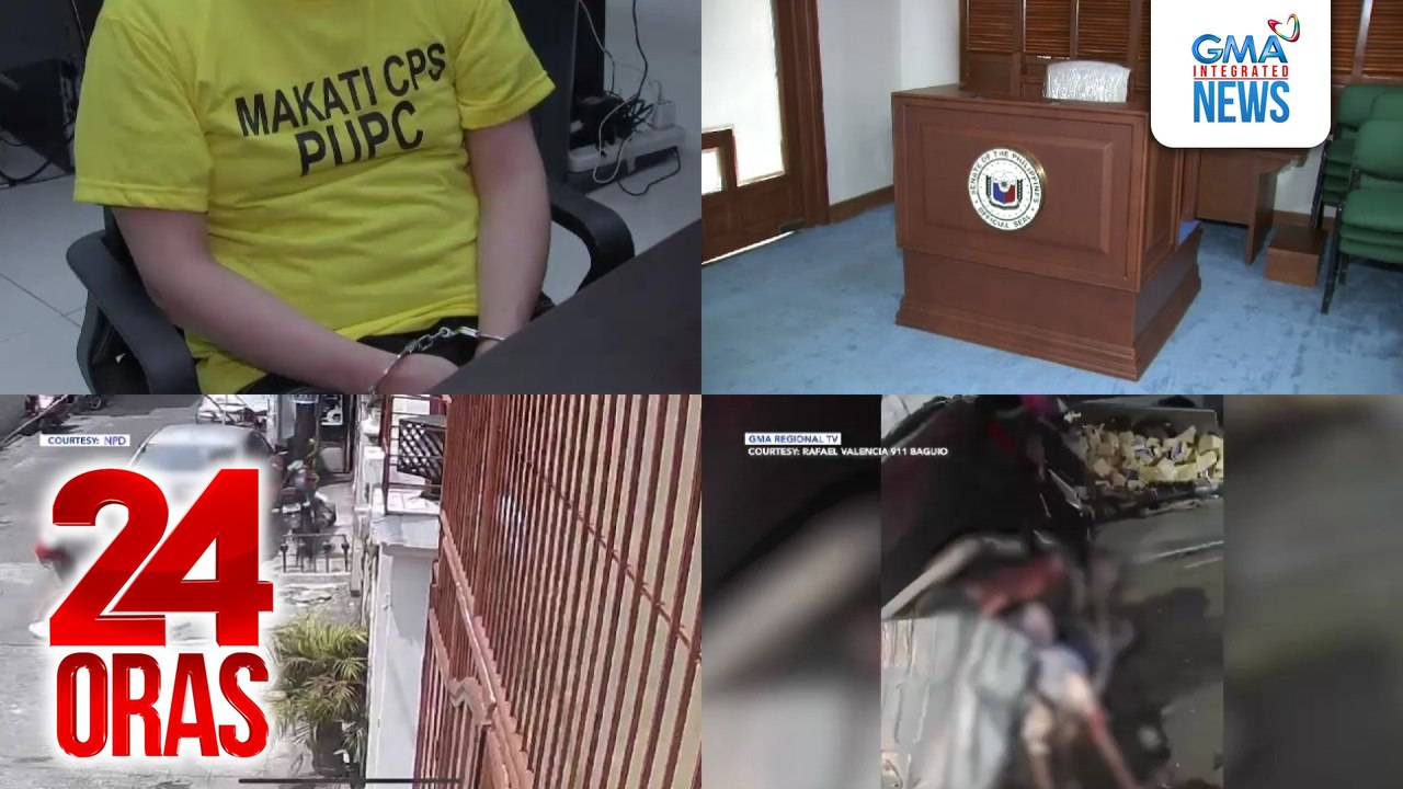 24 Oras: (Part 2) Umano'y top executive ng nagsarang POGO sa Makati, inaresto sa hotel; mga kuwarto at witness stand na gagamitin sa impeachment trial ni VP Sara Duterte, inihahanda na ng Senado; 5 patay matapos mahulog sa bangin ang isang..., atbp.