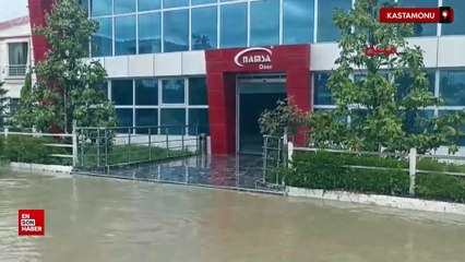 Kastamonu'da sağanak: Sanayi bölgesinde üretim durduruldu