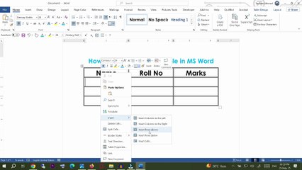 How to Add a Row To a Table in MS Word