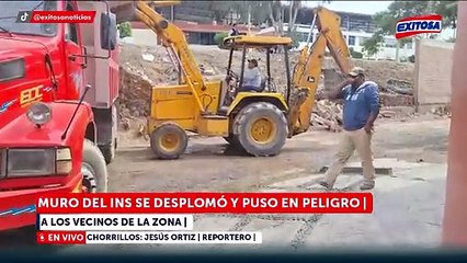Muro del INS se desploma en Chorrillos: Cámara capta colapso de la estructura