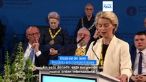 Von der Leyen recibe el Carlomagno: 