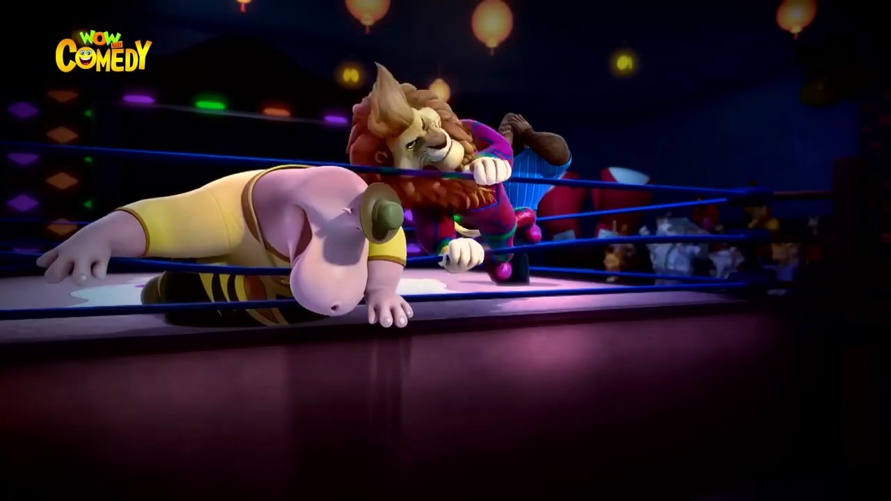 Funny Hippo Wrestling Championship_हिप्पो कुश्ती चैंपियनशिप _🎪 Guddu - The Circus King _ E13 _ Funny Animal Adventures _ Wow Comedy