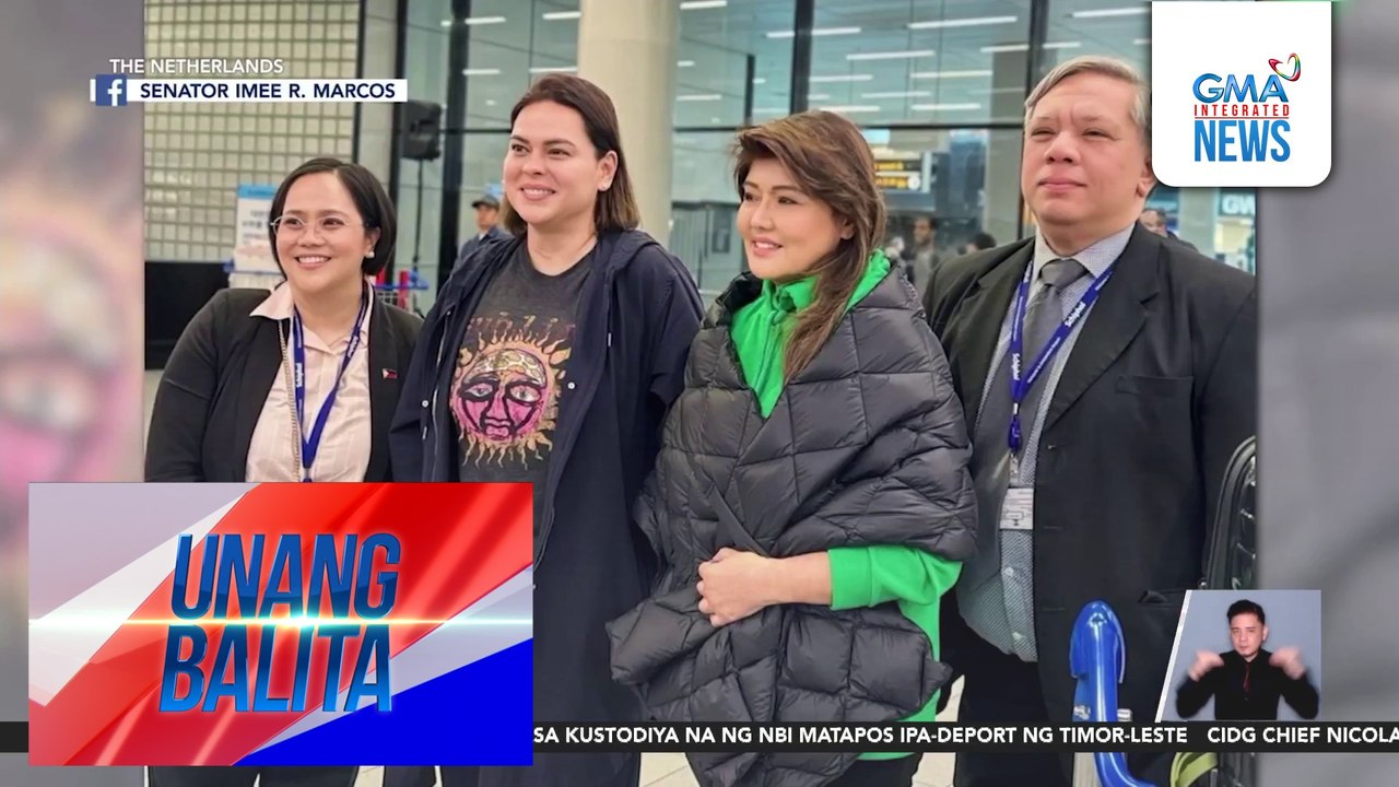 VP Sara Duterte, balik-Netherlands para bisitahin ang amang si FPRRD | Unang Balita