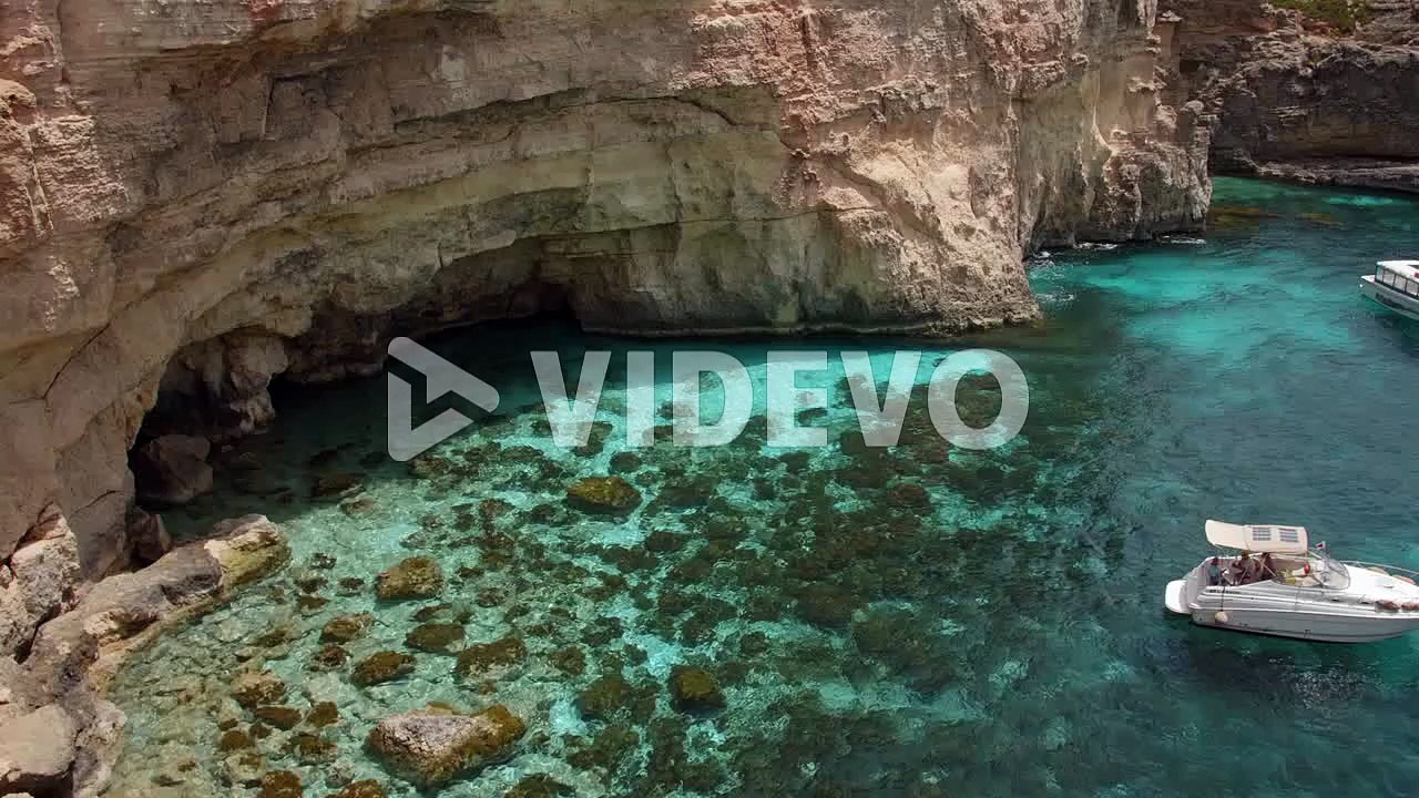 Vessels docked on the island of Comino in Malta