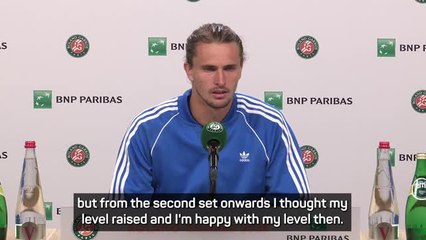 Zverev raises his intensity after slow start against De Jong