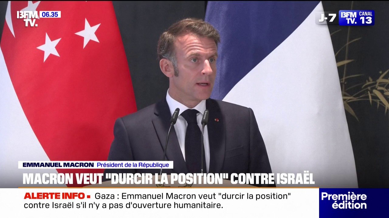 Emmanuel Macron veut "durcir la position" et "appliquer des sanctions" contre Israël si "le blocus humanitaire" perdure à Gaza