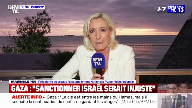 Je trouve l'idée de sanctionner Israël profondément injuste , déclare Marine Le Pen