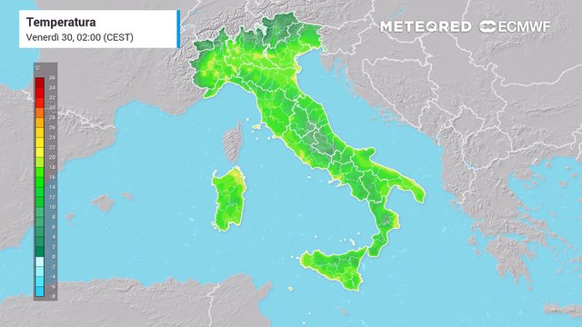 Temperature previste in Italia nel fine settimana lungo del 2 giugno 2025