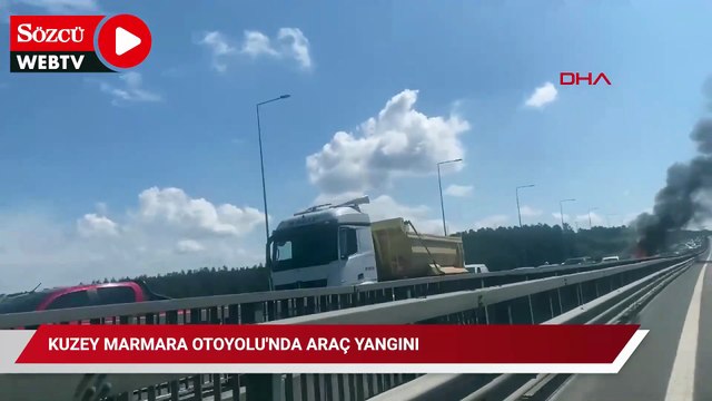 Kuzey Marmara Otoyolu'nda araç yangını