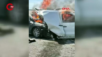 Kuzey Marmara Otoyolu'nda araç yangını