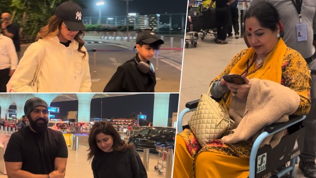 The Shetty's: Shilpa, Shamita & Mom Clicked With Raj Kundra & Viaan | Mumbai Airport