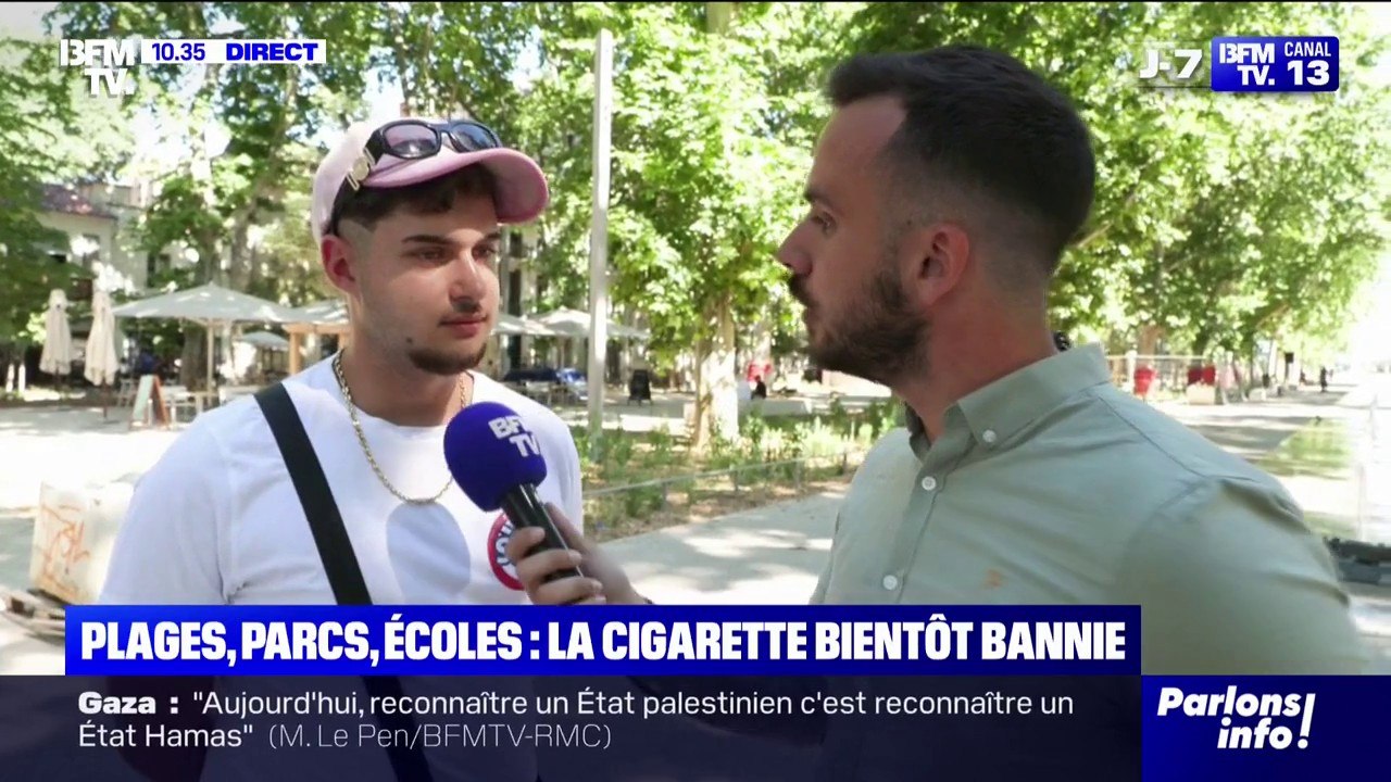 Ce fumeur assure "comprendre" l'interdiction de la cigarette sur la plage, dans les parcs ou aux abords des écoles