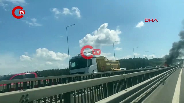 Kuzey Marmara Otoyolu'nda zincirleme kaza... Araçlar alev aldı!
