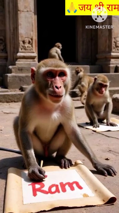 जब मंदिर के बाहर बंदरों ने लिखा राम नाम