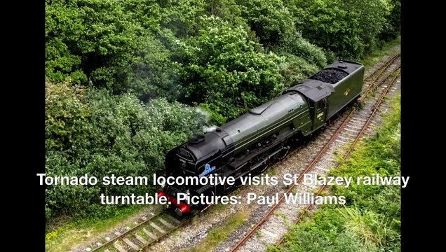 Tornado steam locomotive visits St Blazey railway turntable. Pictures: Paul Williams