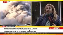 Desesperante: no hay agua y el fuego se propaga a las casas linderas