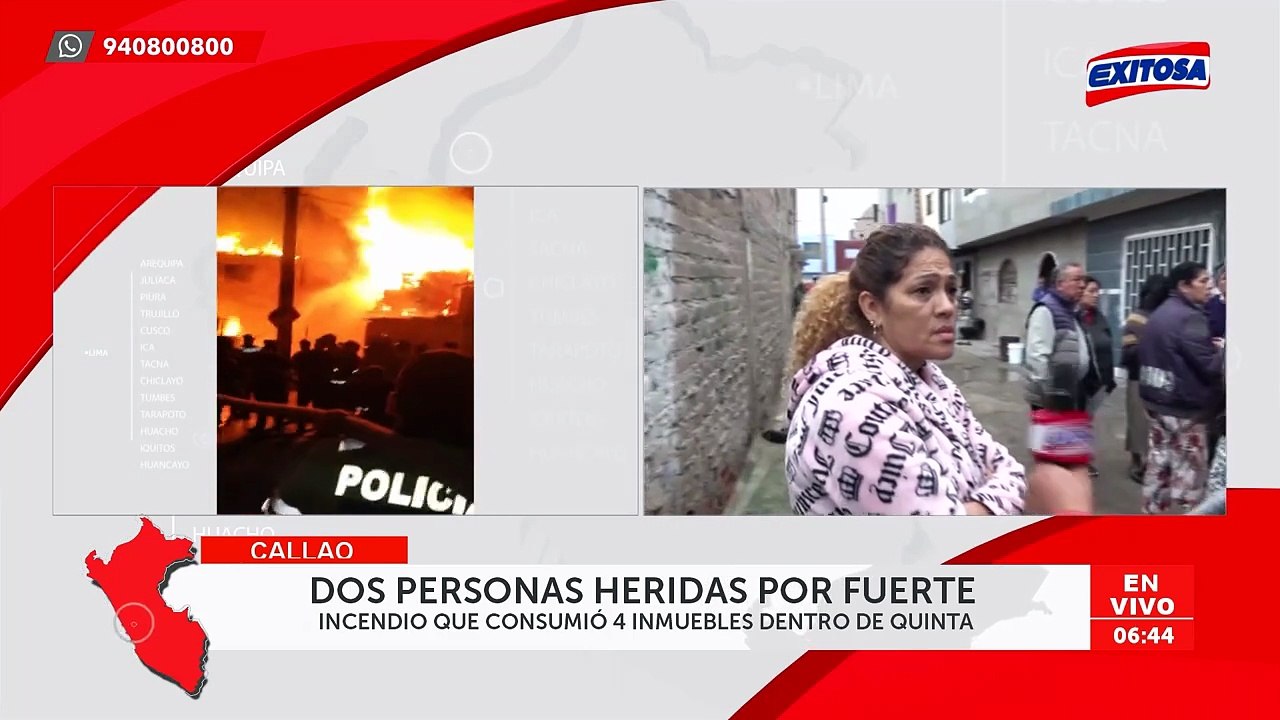 Incendio deja dos heridos y cuatro casas afectadas en el Callao: Fuego habría iniciado por vela encendida