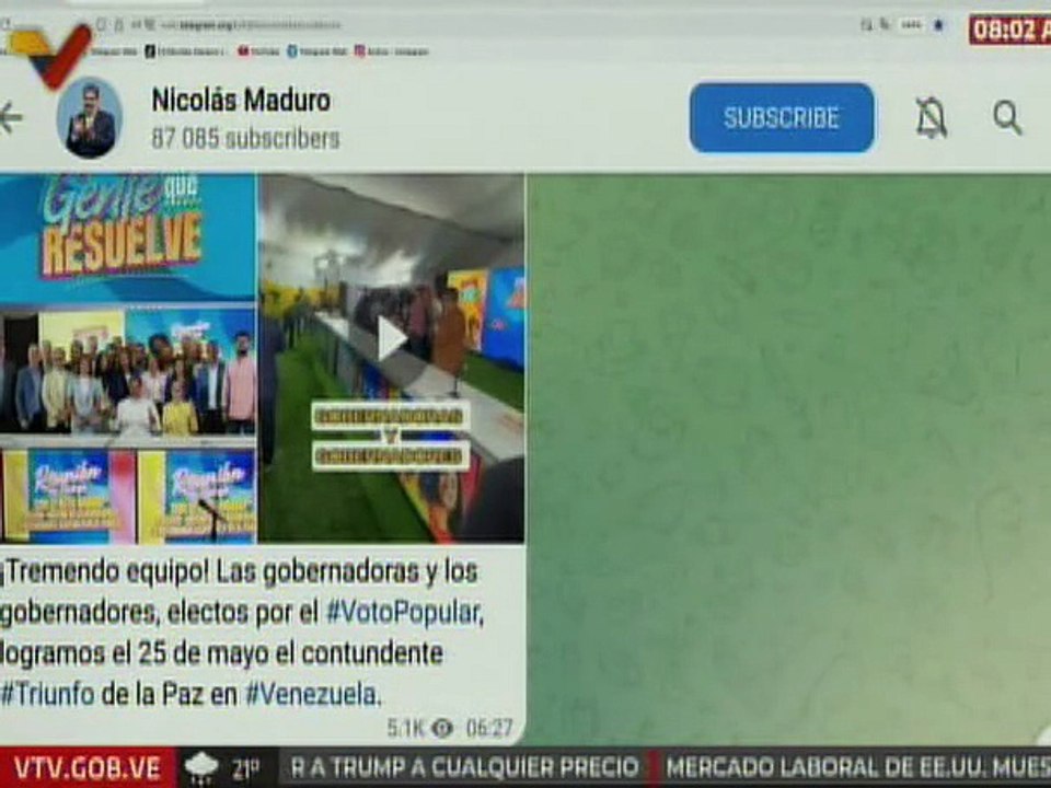 Pdte. Nicolás Maduro: Logramos el 25 de mayo el contundente triunfo de la paz en Venezuela
