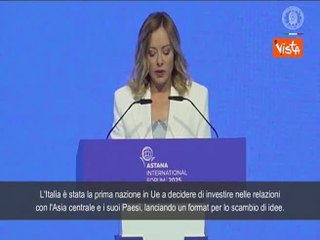 Meloni: "Italia prima nazione dell'Ue a investire nelle relazioni con Asia centrale"
