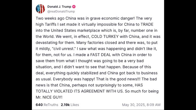 So much for being Mr. NICE GUY! -Trump says China 'totally violated' tariffs agreement